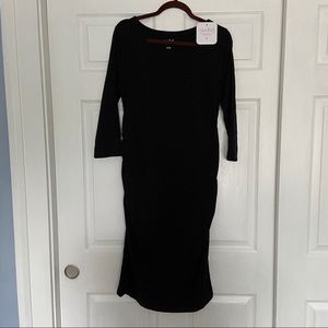 Isabel Maternity Black Midi Dress